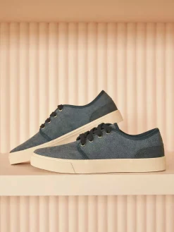 Memphis One Blauwe Canvas Sneaker-Heren Sneakers