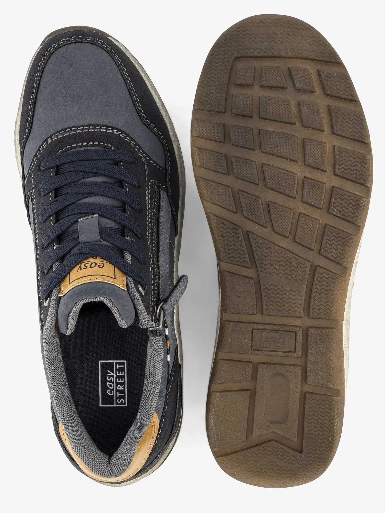 Easy Street Blauwe Comfort Veterschoen-Heren Instappers