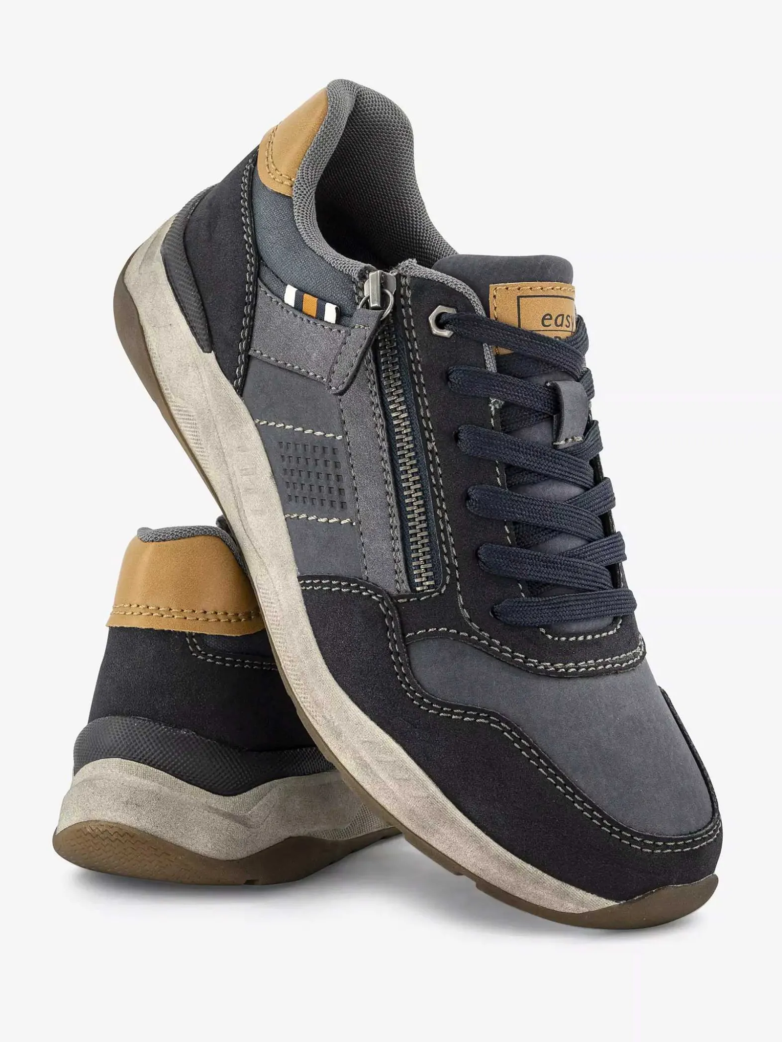 Easy Street Blauwe Comfort Veterschoen-Heren Instappers