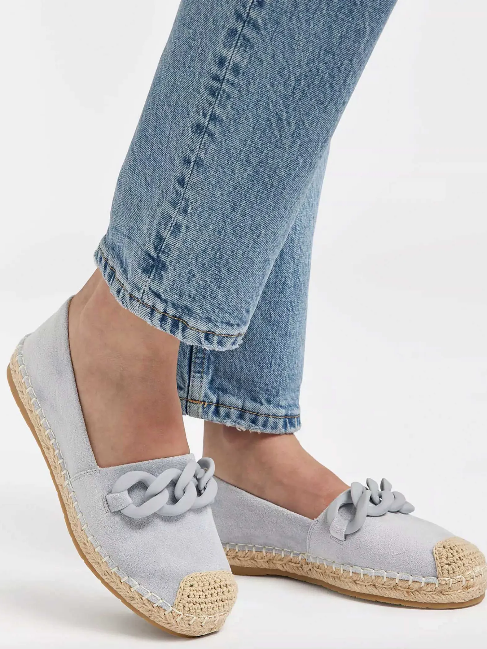Graceland Blauwe Espadrille Sierketting-Dames Instappers