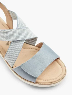 Easy Street Blauwe Sandalette Sleehak-Dames Sandalen