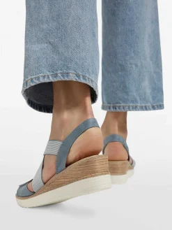 Easy Street Blauwe Sandalette Sleehak-Dames Sandalen