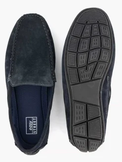 Easy Street Blauwe Suede Comfort Instapper-Heren Instappers