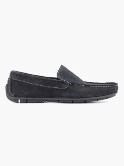 Easy Street Blauwe Suede Comfort Instapper-Heren Instappers