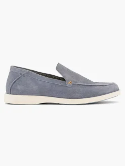 Memphis One Blauwe Suede Loafer-Heren Instappers