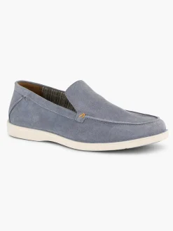 Memphis One Blauwe Suede Loafer-Heren Instappers