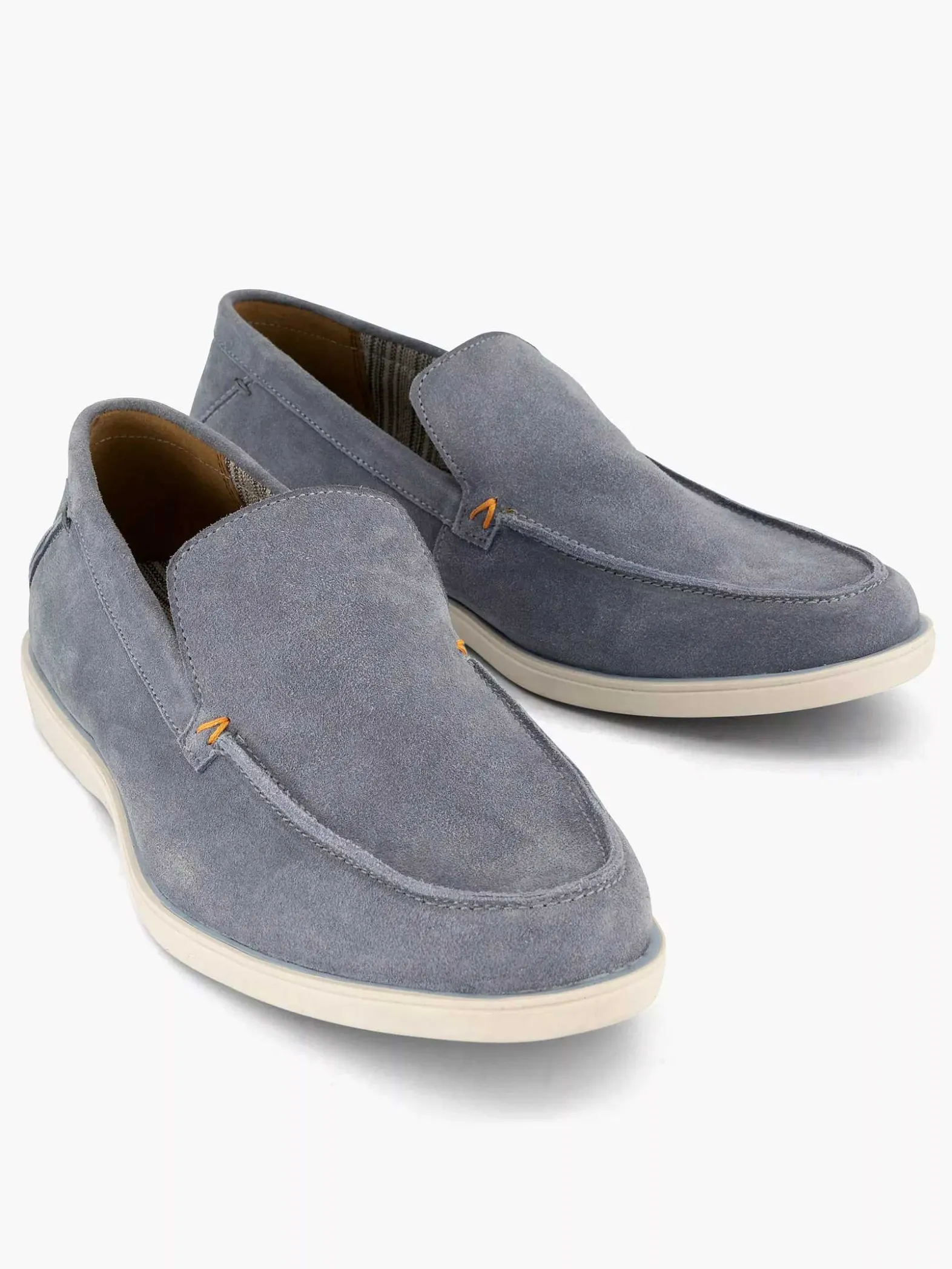 Memphis One Blauwe Suede Loafer-Heren Instappers