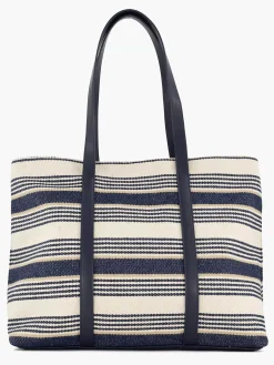 Graceland Blauw/ Witte Strandtas-Dames Online Exclusive Accessoires