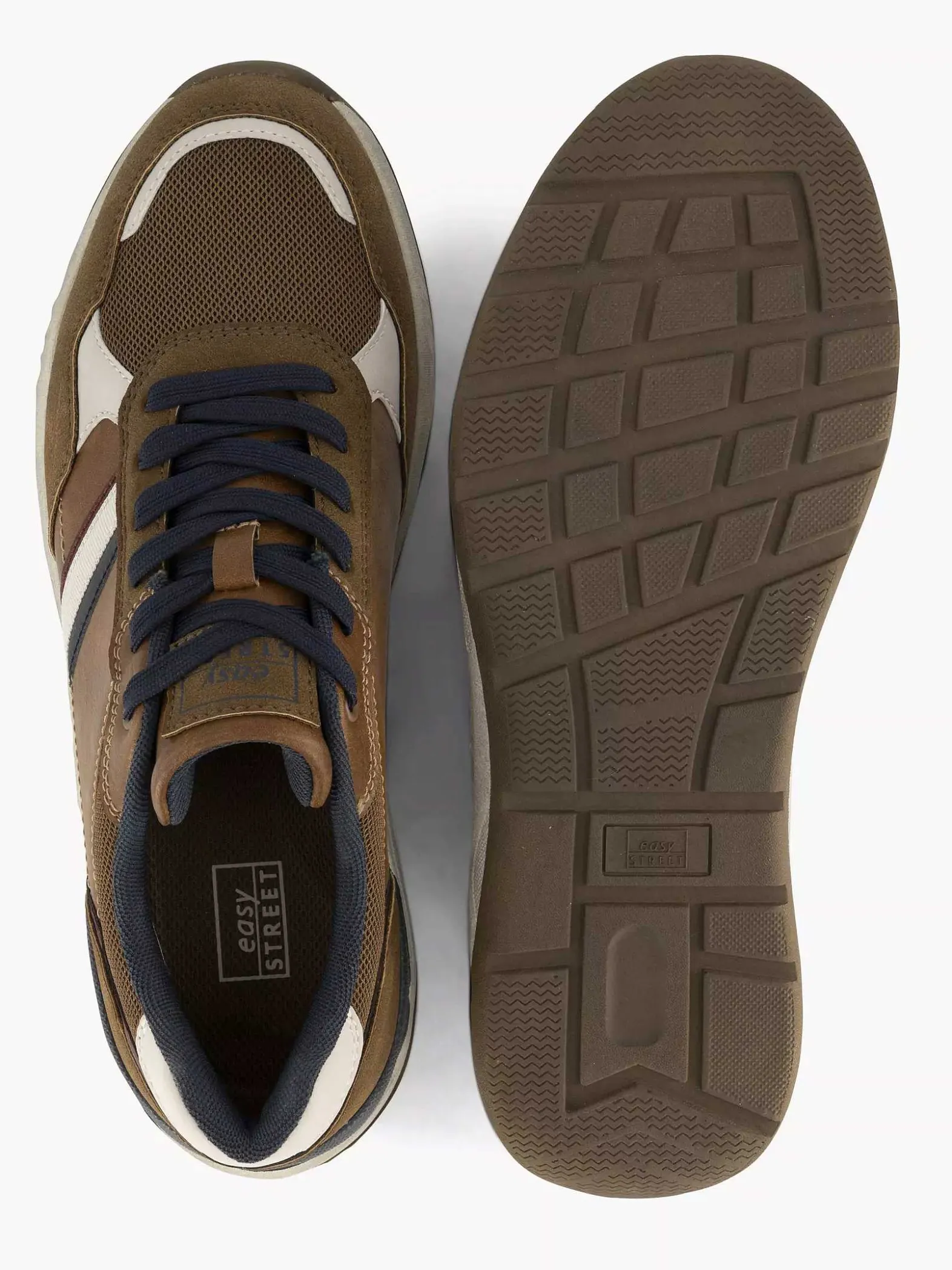 Easy Street Bruine Comfort Sneaker-Heren Sneakers