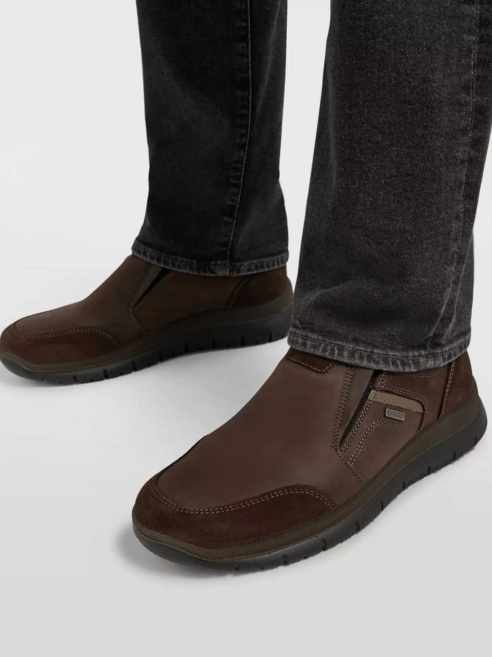 Gallus Bruine Leren Instapper-Heren Geklede Schoenen