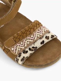 Limelight girl Bruine Leren Sandalen Panterprint-Kinderen Jongensschoenen