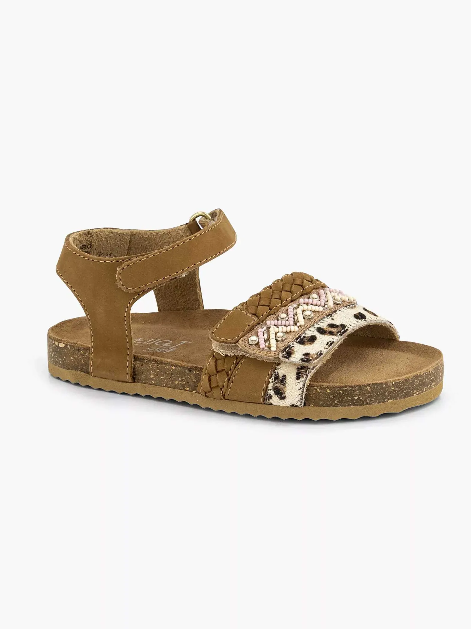 Limelight girl Bruine Leren Sandalen Panterprint-Kinderen Jongensschoenen