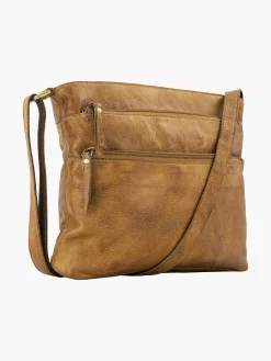 5th Avenue Bruine Leren Schoudertas-Dames Online Exclusive Accessoires