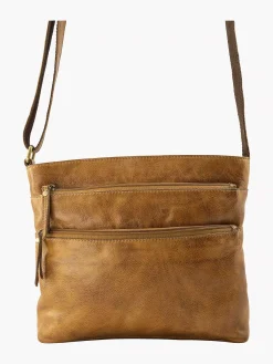 5th Avenue Bruine Leren Schoudertas-Dames Online Exclusive Accessoires