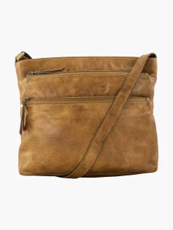 5th Avenue Bruine Leren Schoudertas-Dames Online Exclusive Accessoires