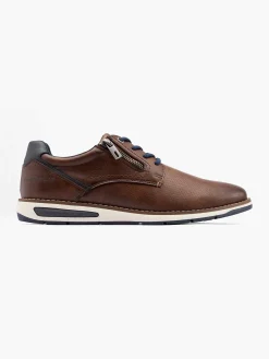 TOM TAILOR Bruine Leren Sneaker-Heren Sneakers