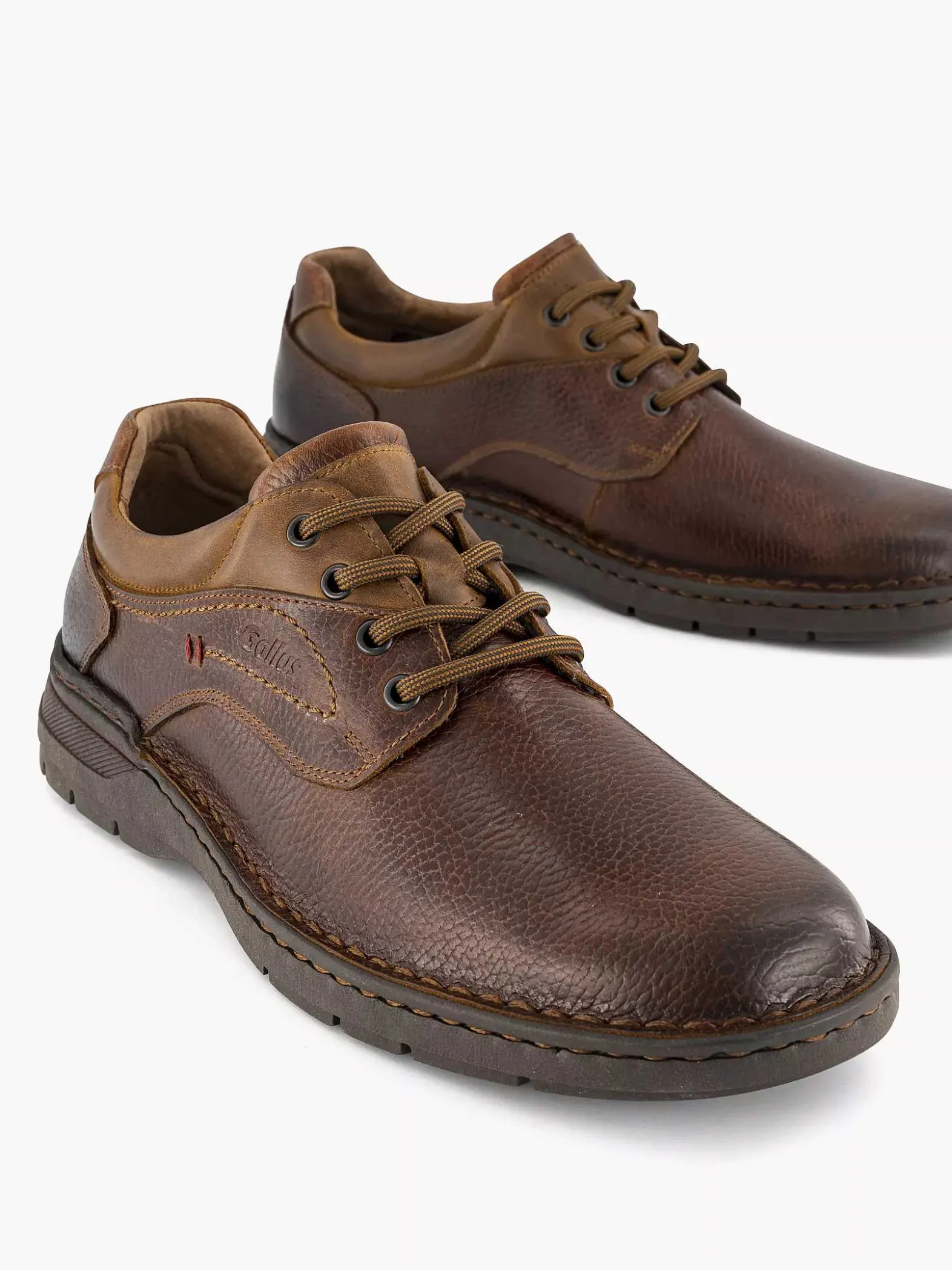Gallus Bruine Leren Veterschoen-Heren Geklede Schoenen