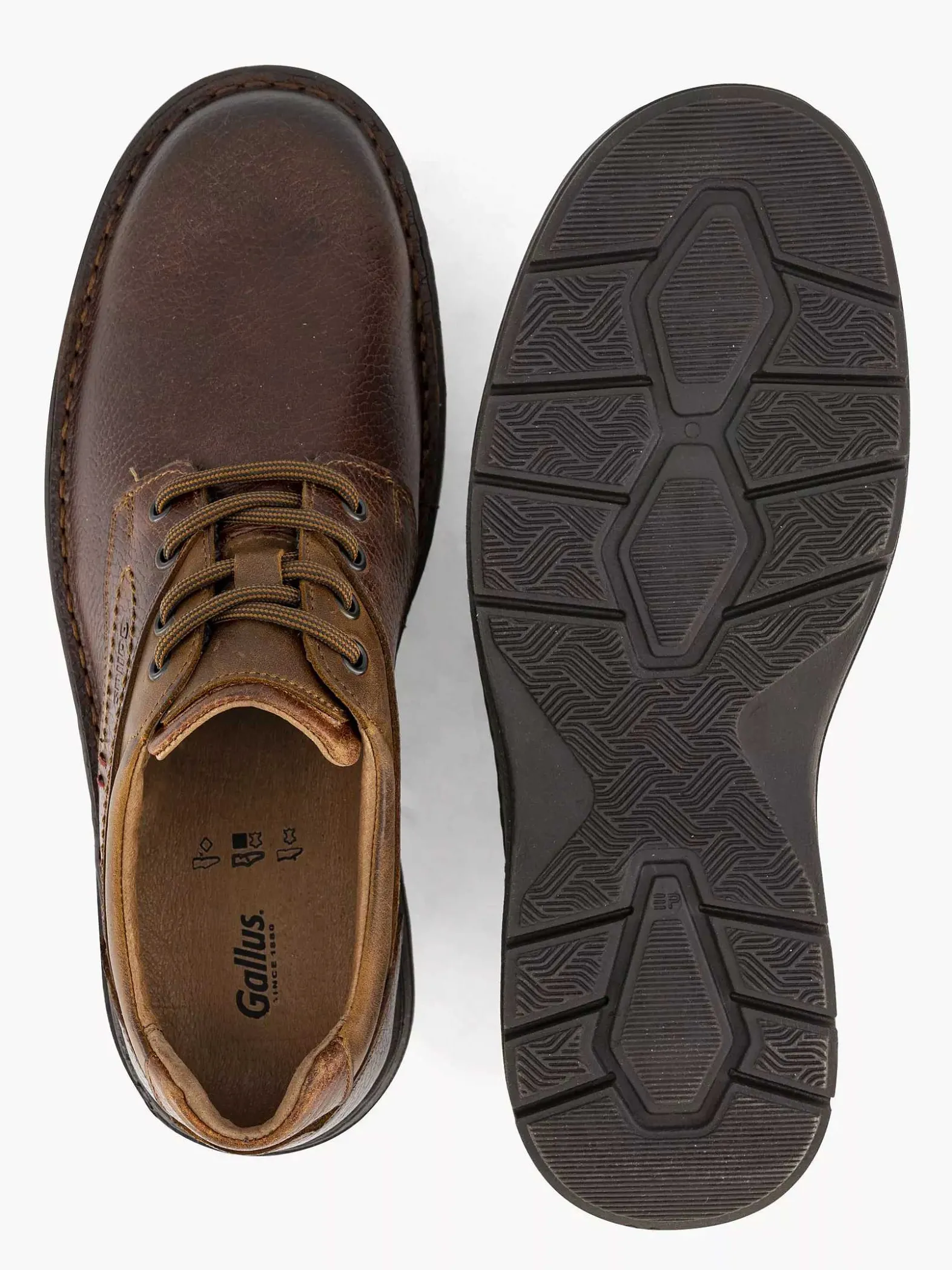 Gallus Bruine Leren Veterschoen-Heren Geklede Schoenen