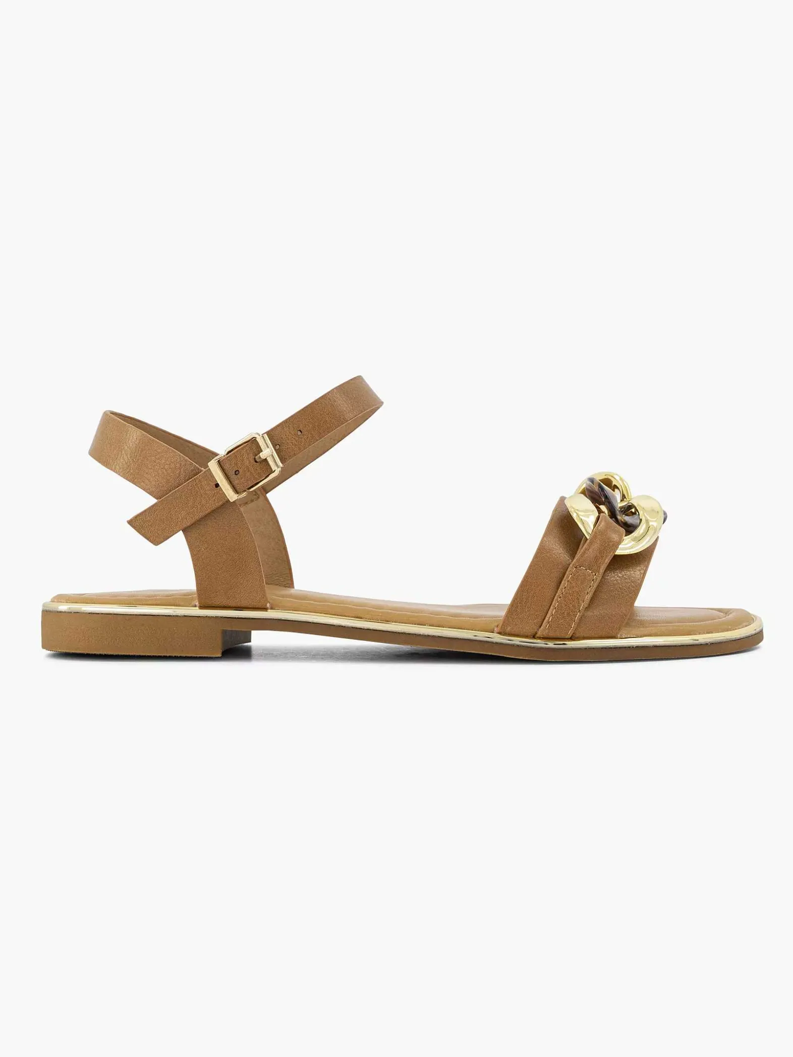 Graceland Bruine Sandaal Sierketting-Dames Sandalen