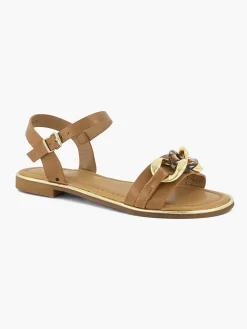 Graceland Bruine Sandaal Sierketting-Dames Sandalen
