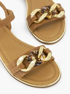 Graceland Bruine Sandaal Sierketting-Dames Sandalen