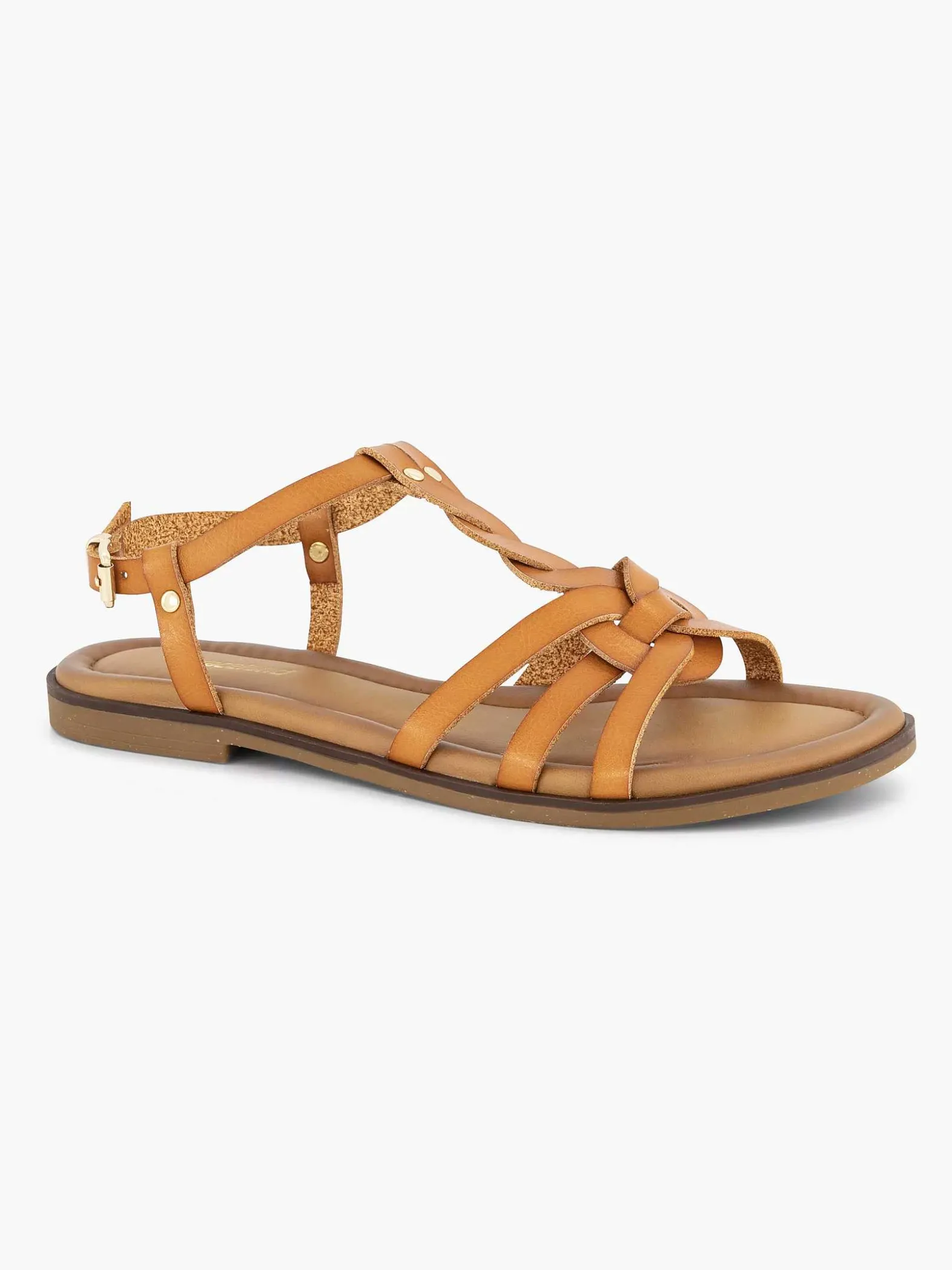 Graceland Bruine Sandalen Gevlochten-Dames Sandalen