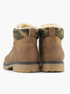 Vty Bruine Veterboot Gevoerd-Kinderen Jongensschoenen