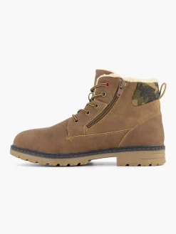 Vty Bruine Veterboot Gevoerd-Kinderen Jongensschoenen