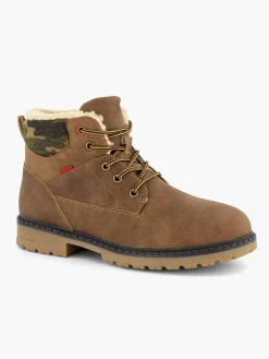 Vty Bruine Veterboot Gevoerd-Kinderen Jongensschoenen