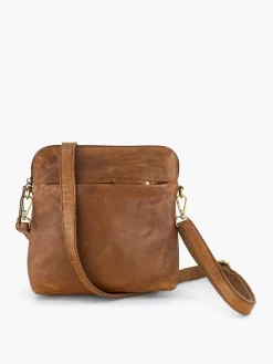 5th Avenue Cognac Leren Schoudertas-Dames Online Exclusive Accessoires