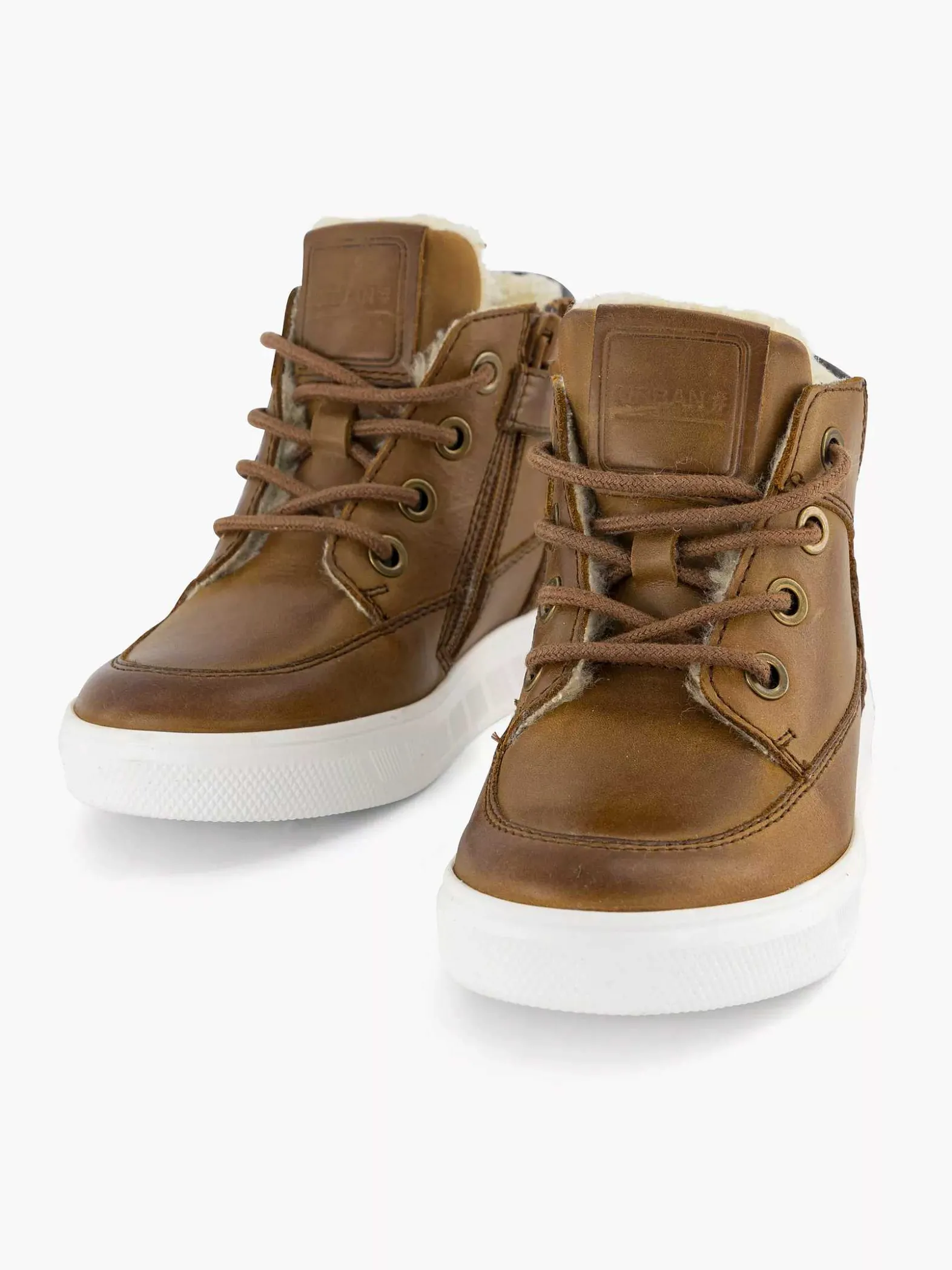 Vty Cognac Leren Sneaker-Kinderen Babyschoenen
