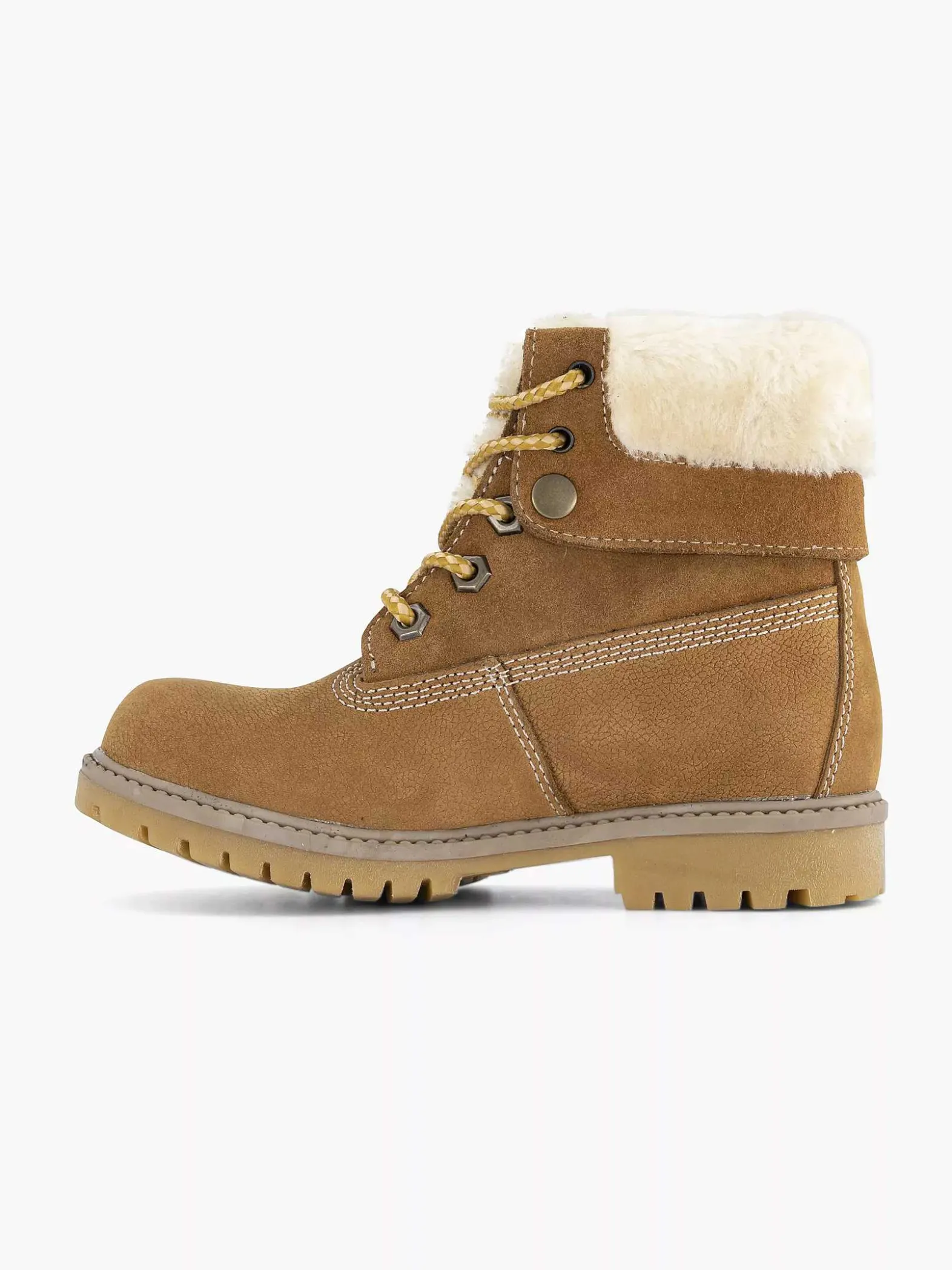 Limelight girl Cognac Leren Veterboot Gevoerd-Kinderen Jongensschoenen