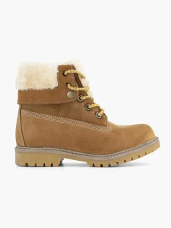 Limelight girl Cognac Leren Veterboot Gevoerd-Kinderen Jongensschoenen