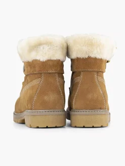Limelight girl Cognac Leren Veterboot Gevoerd-Kinderen Jongensschoenen