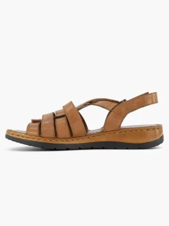 Medicus Cognac Sandaal Klittenband-Dames Sandalen