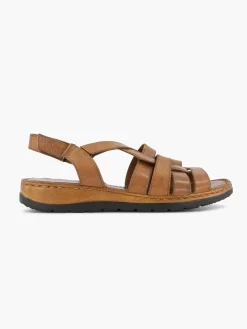 Medicus Cognac Sandaal Klittenband-Dames Sandalen