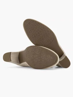 5th Avenue Creme Leren Enkellaars-Dames Enkellaarzen & Boots