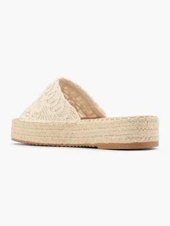 Graceland Creme Platform Slipper-Dames Slippers