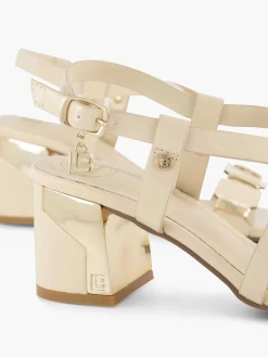Laura Biagiotti Creme Sandalette-Dames Sandalen