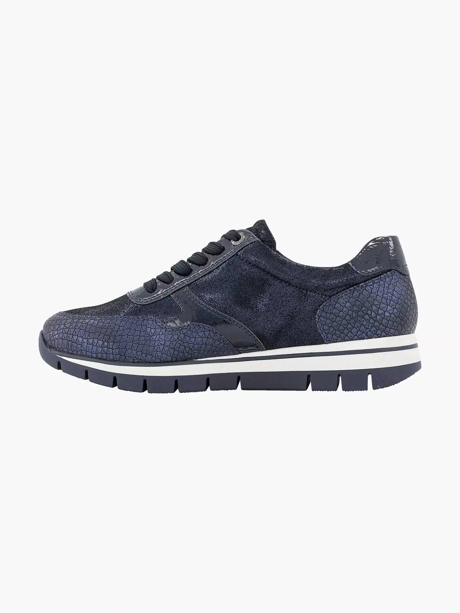 Medicus Donkerblauwe Comfort Sneaker Croco-Dames Comfort Schoenen