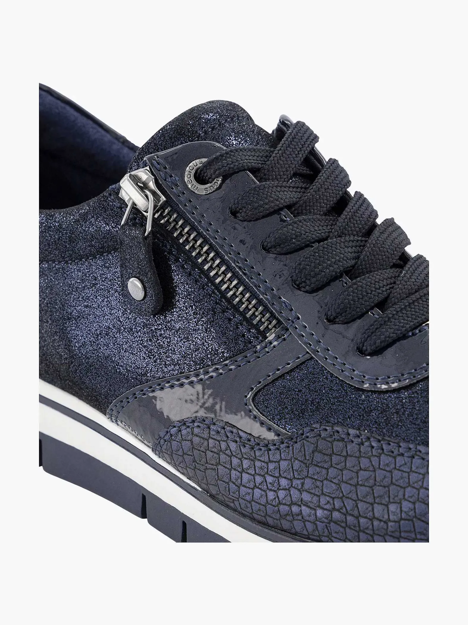 Medicus Donkerblauwe Comfort Sneaker Croco-Dames Comfort Schoenen