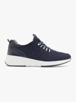 Medicus Donkerblauwe Leren Comfort Sneaker-Dames Comfort Schoenen