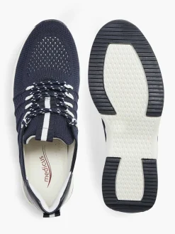 Medicus Donkerblauwe Leren Comfort Sneaker-Dames Comfort Schoenen