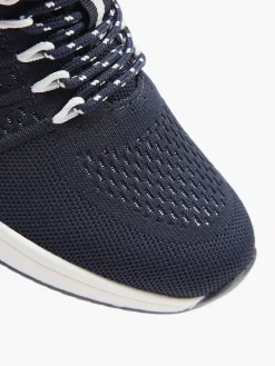 Medicus Donkerblauwe Leren Comfort Sneaker-Dames Comfort Schoenen
