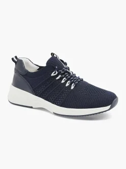 Medicus Donkerblauwe Leren Comfort Sneaker-Dames Comfort Schoenen