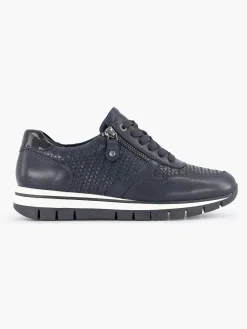 Medicus Donkerblauwe Leren Comfort Sneaker-Dames Sneakers