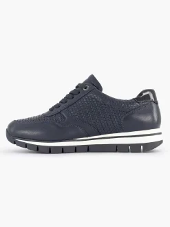 Medicus Donkerblauwe Leren Comfort Sneaker-Dames Sneakers