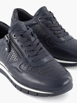 Medicus Donkerblauwe Leren Comfort Sneaker-Dames Sneakers
