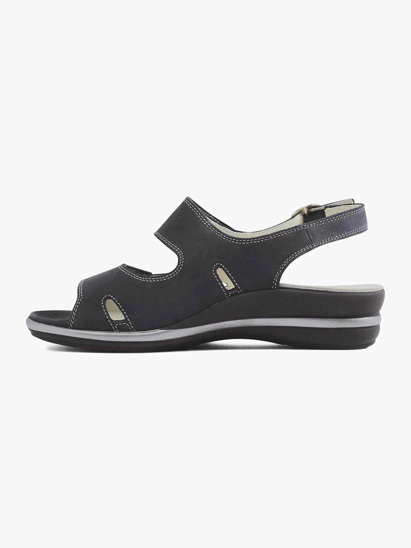 Medicus Donkerblauwe Leren Sandaal-Dames Comfort Schoenen