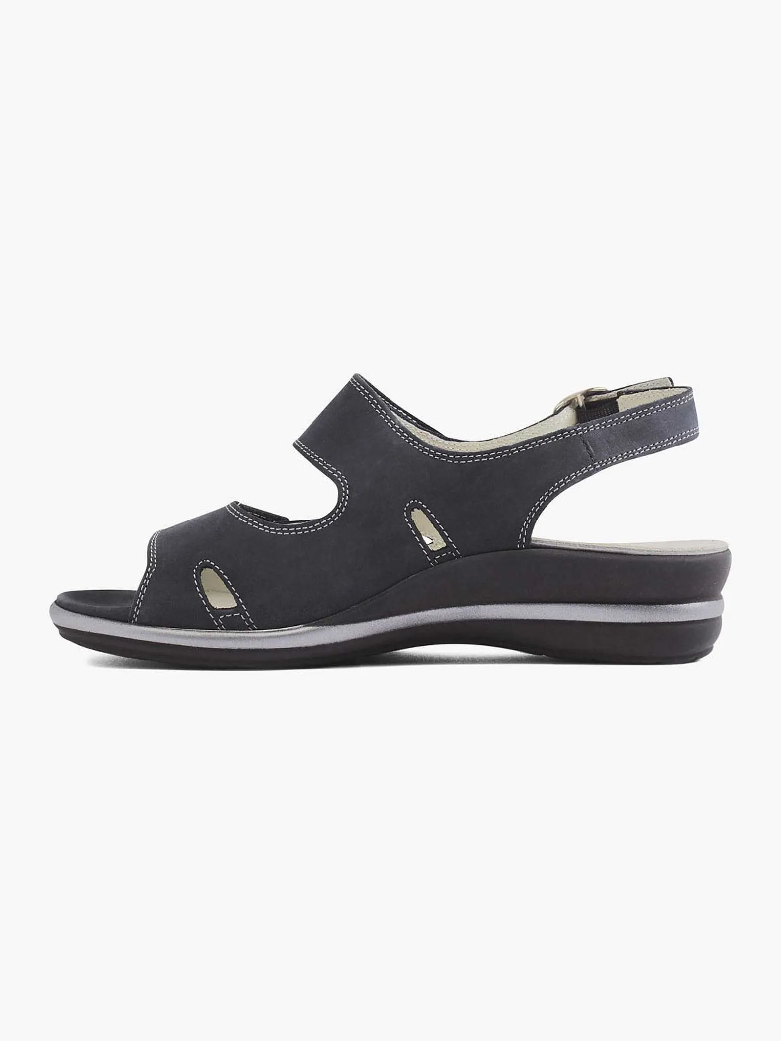 Medicus Donkerblauwe Leren Sandaal-Dames Comfort Schoenen